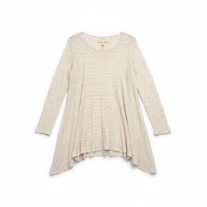 Puella X Anthropologie Textured Speckled Knit Swing Top Size Small Made in Cali